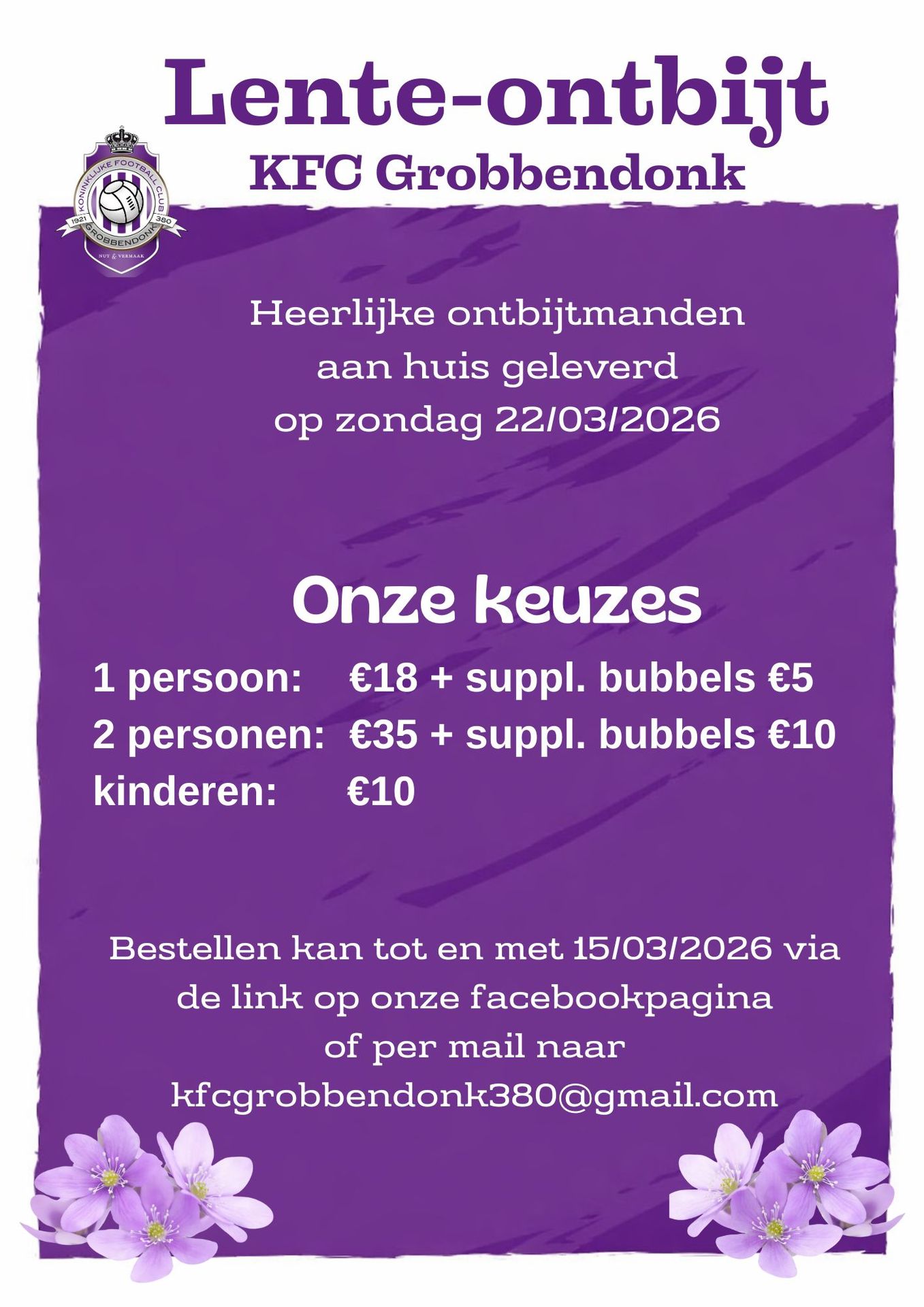 Lente-ontbijt 2026 KFC Grobbendonk